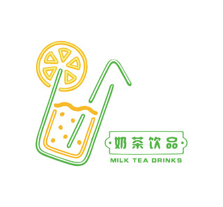 奶茶logo柠檬茶logo沙滩饮品logo